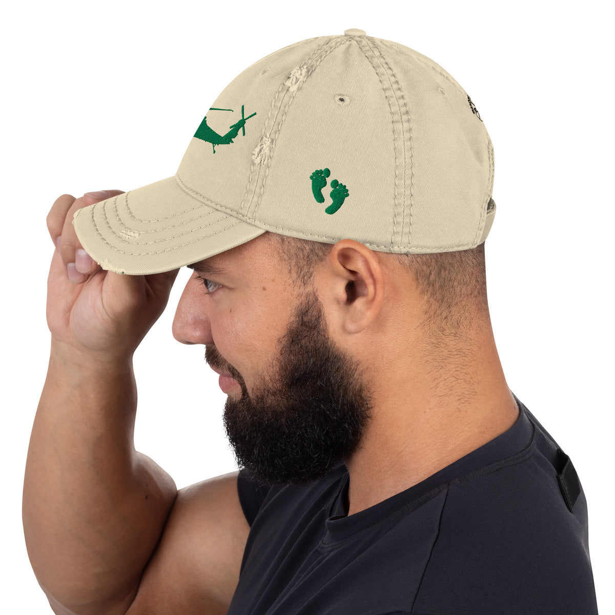 MH-60 GREEN Black Hawk Helicopter Distressed Hat CUSTOM 101 RQS GREEN ...