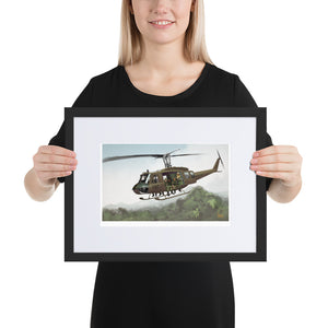 "UH-1 Vietnam" Matte Paper Framed Poster With Mat by Henry "Hansclaw" Aponte