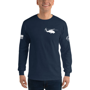 UH-60 Men’s Long Sleeve Cotton Shirt by Ruck & Rotor white print
