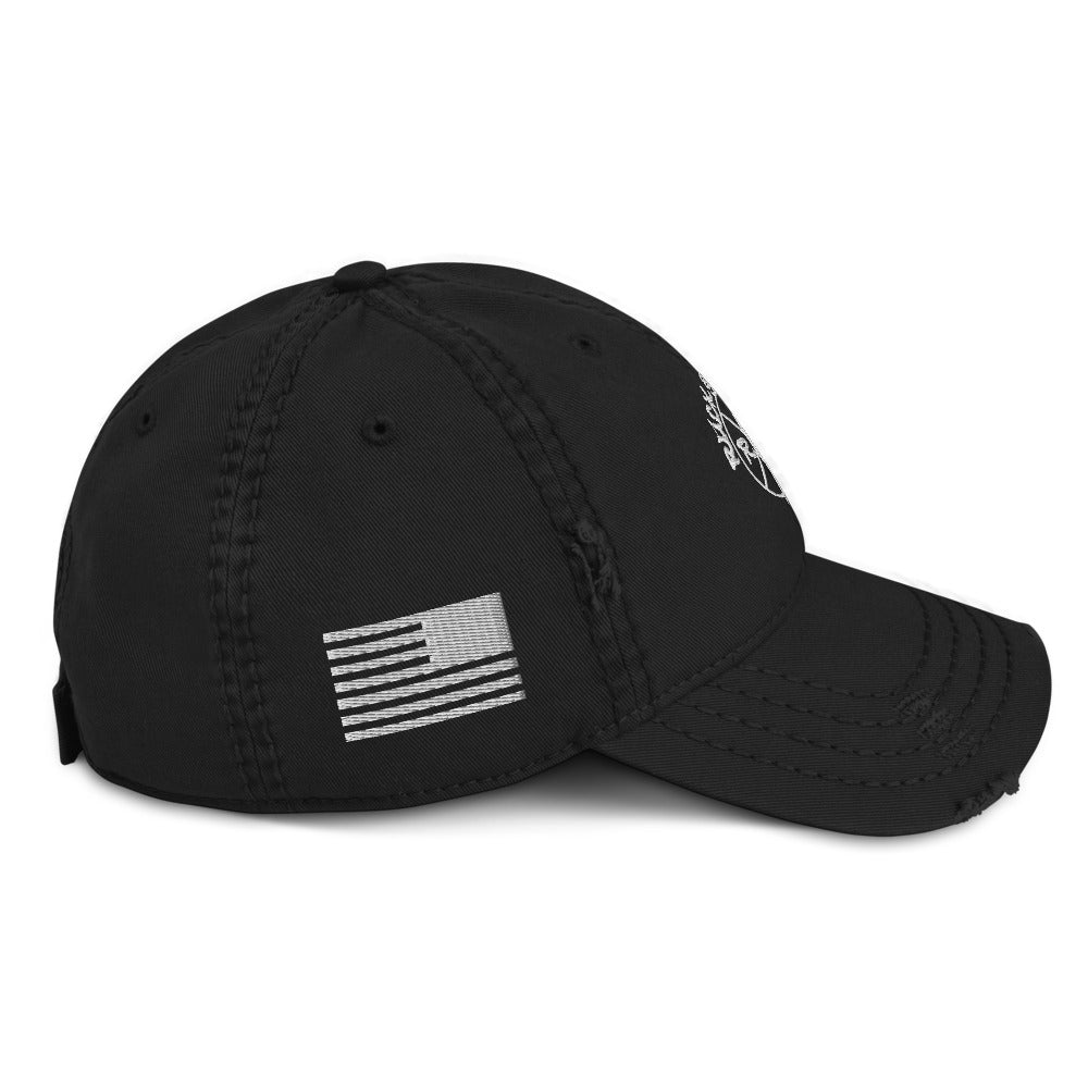 Ruck & Rotor w/USA Flag Distressed Hat Black or Blue