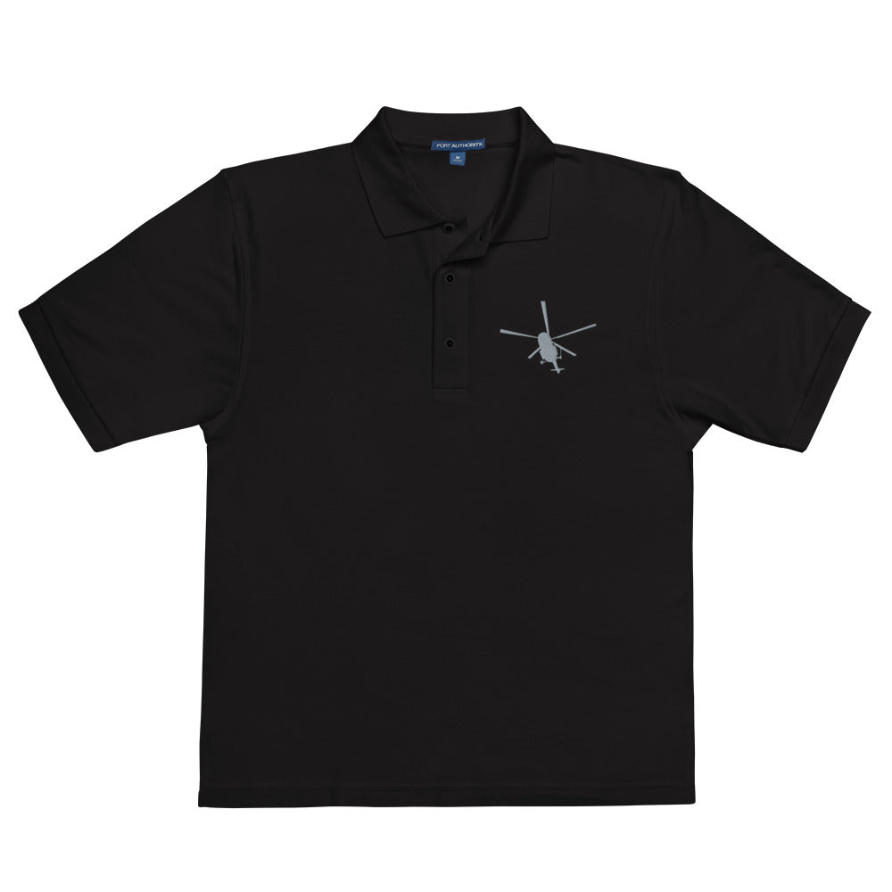 Mi-17 Helicopter Embroidered Men's Premium Polo by Ruck & Rotor