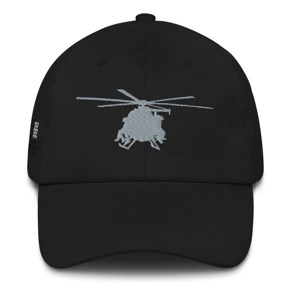 MH-6 Gray Embroidered Dad hat w/USA Flag by Ruck & Rotor