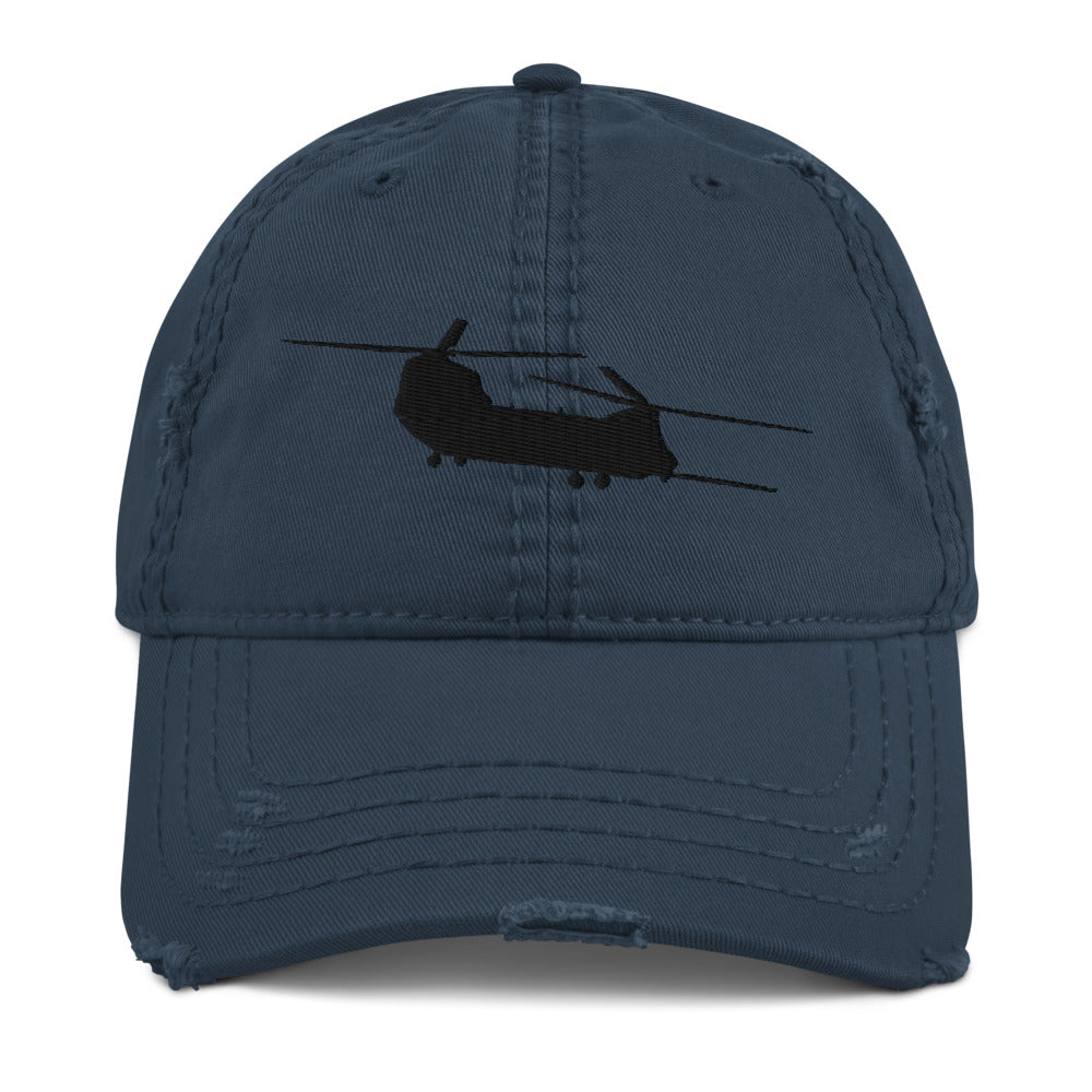MH-47 Embroidered Distressed Hat, Khaki, Charcoal Grey or Navy by Ruck & Rotor