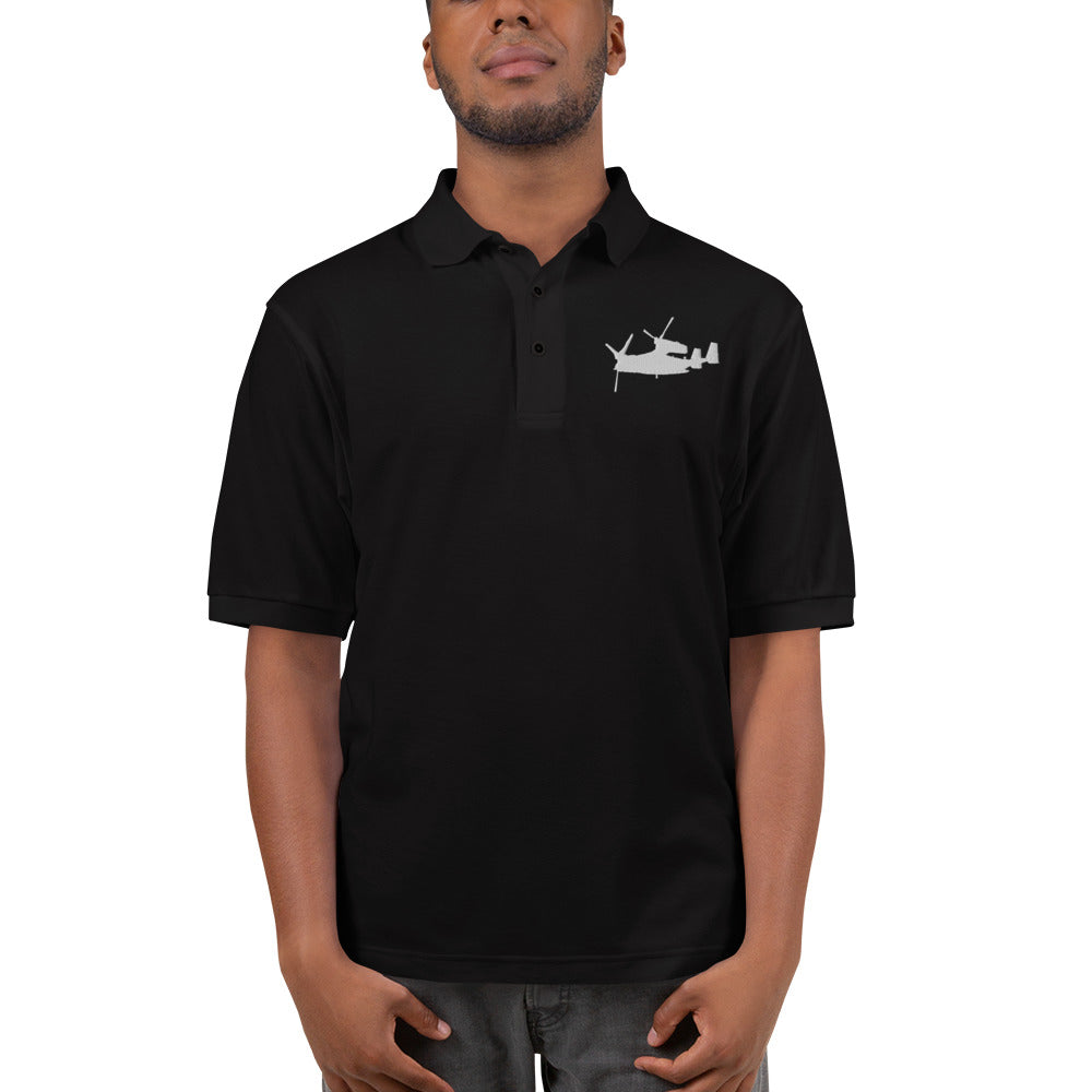 V-22 Osprey Embroidered Men's Premium Polo by Ruck & Rotor