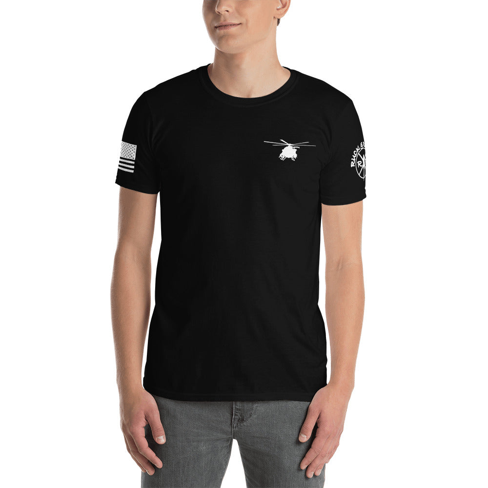 "Crew Chief" MH-6 Short-Sleeve Unisex T-Shirt by Ruck & Rotor