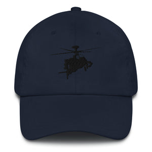 AH-64 Apache Helicopter Black Embroidered hat by Ruck & Rotor