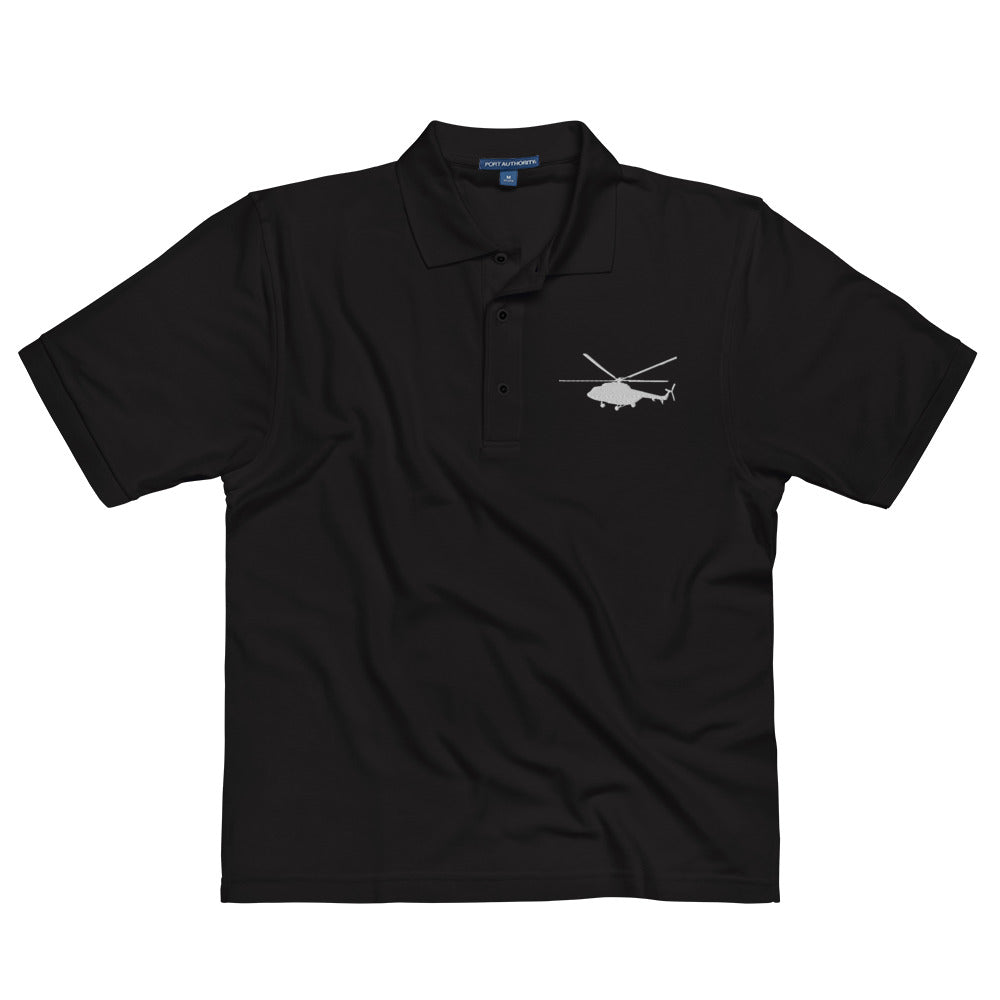 Mi-17 side view Embroidered Men's Premium Polo by Ruck & Rotor