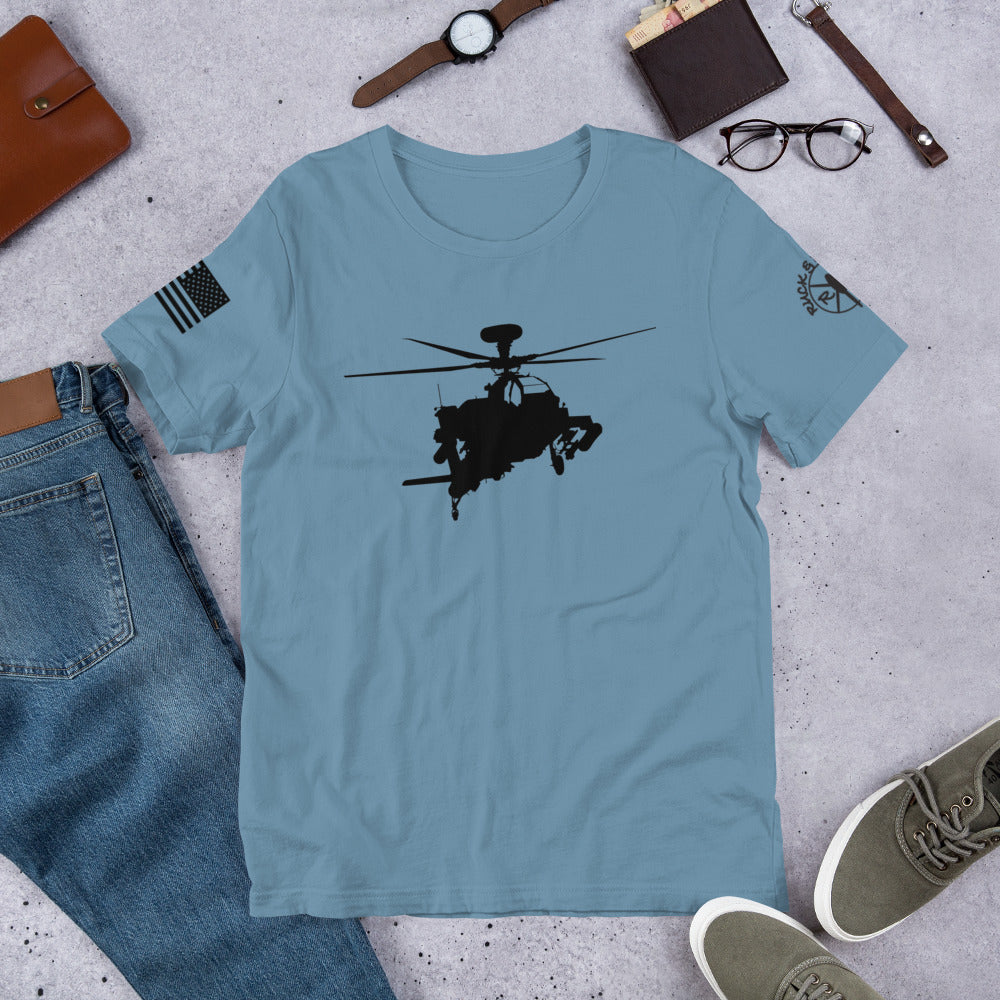 "Apache" AH-64 Helicopter Short-Sleeve Cotton T-Shirt by Ruck & Rotor