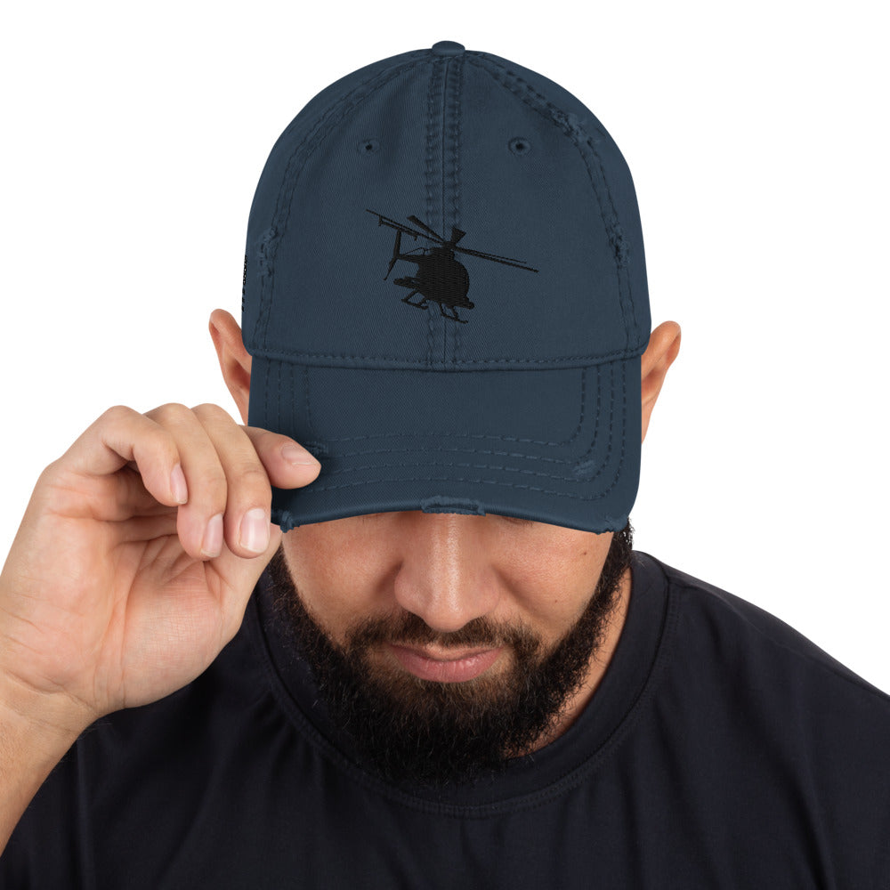 AH-6 Embroidered Distressed Hat w/USA Flag, Khaki, Charcoal Grey or Navy by Ruck & Rotor