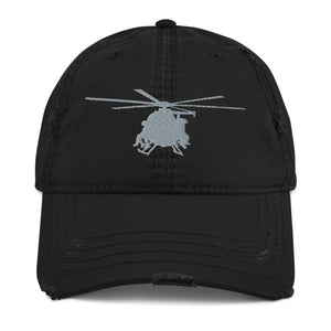MH-6 Embroidered Distressed Hat, Black by Ruck & Rotor