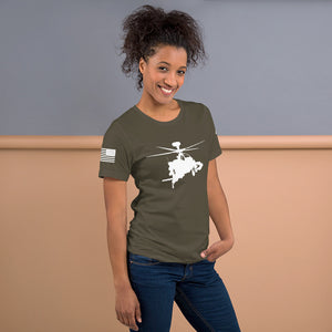 "Apache" AH-64 Helicopter Short-Sleeve Cotton T-Shirt by Ruck & Rotor