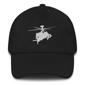 AH-64 Apache White Embroidered Helicopter hat by Ruck & Rotor