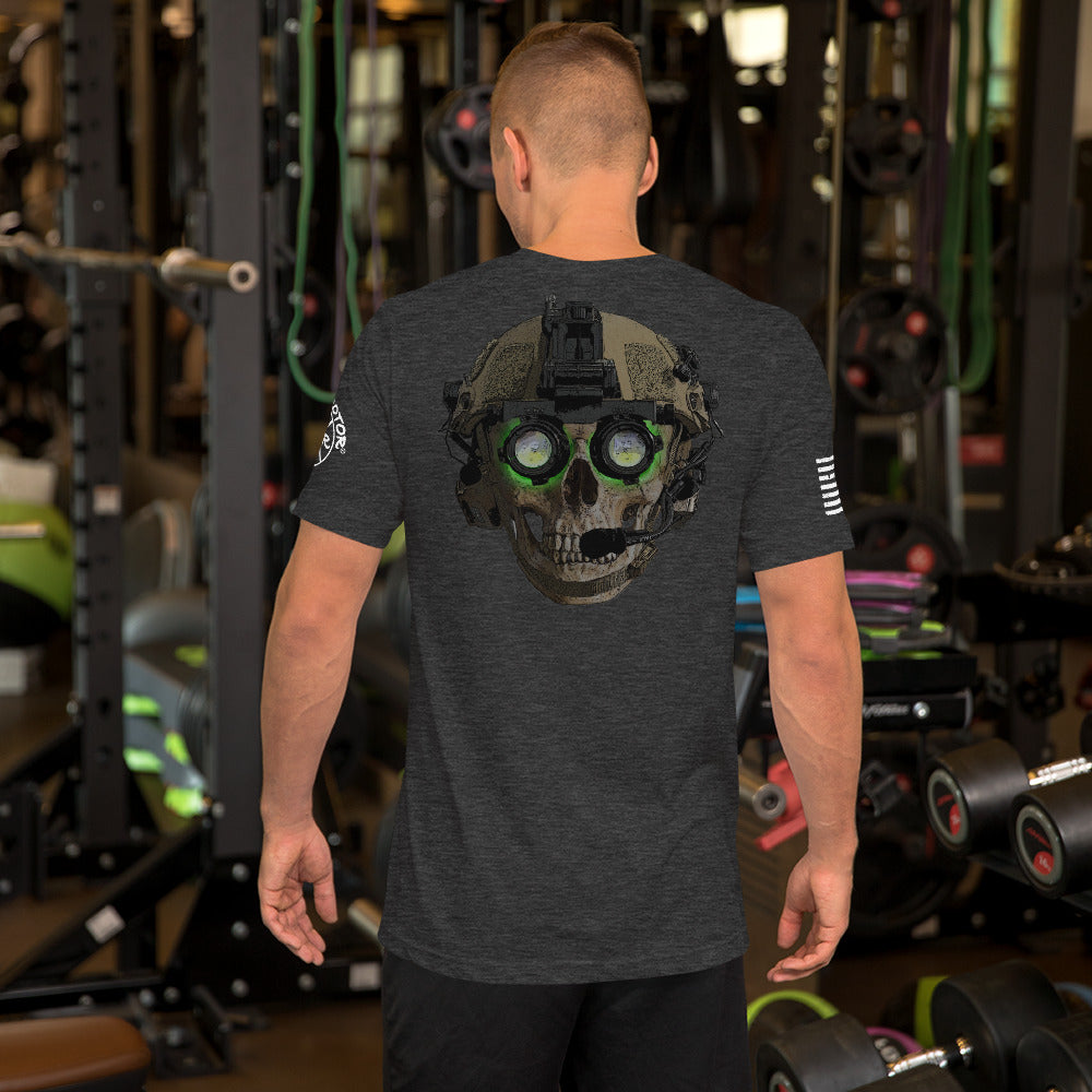 "Green Eyes" Back Design Short-Sleeve Unisex Cotton T-Shirt by Ruck & Rotor