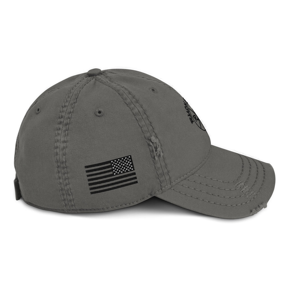Ruck & Rotor w/USA Flag Distressed Hat Tan or Gray