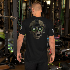 "Green Eyes" Back Design Short-Sleeve Unisex Cotton T-Shirt by Ruck & Rotor