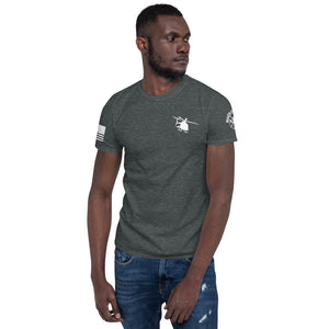 "Crew Chief" AH-6 Short-Sleeve Unisex T-Shirt by Ruck & Rotor