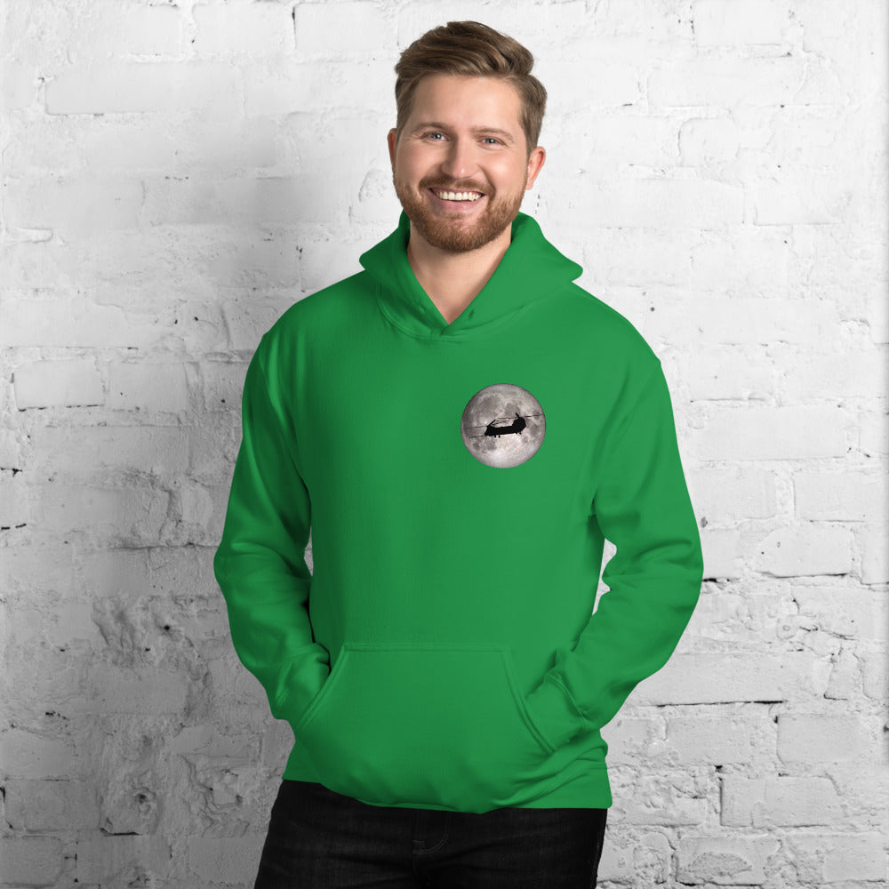 MH-47 Chinook Full Moon Unisex Hoodie by Ruck & Rotor
