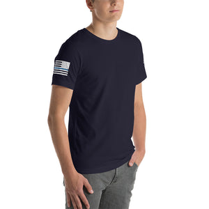 "Blue Line" Short-Sleeve Unisex Cotton T-Shirt by Ruck & Rotor