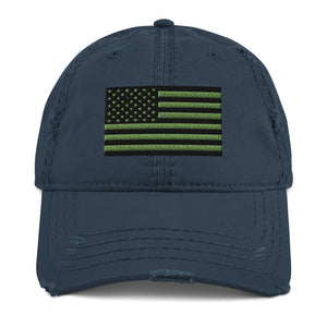 USA Flag Subdued Embroidered Distressed Dad Hat by Ruck & Rotor