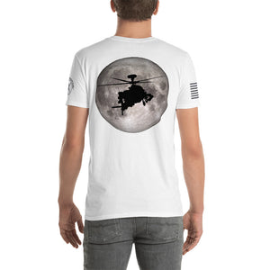 Full Moon AH-64 Apache Back Design Short-Sleeve Unisex T-Shirt by Ruck & Rotor