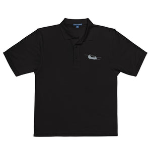 MH-47 Chinook Helicopter Embroidered Men's Premium Polo by Ruck & Rotor