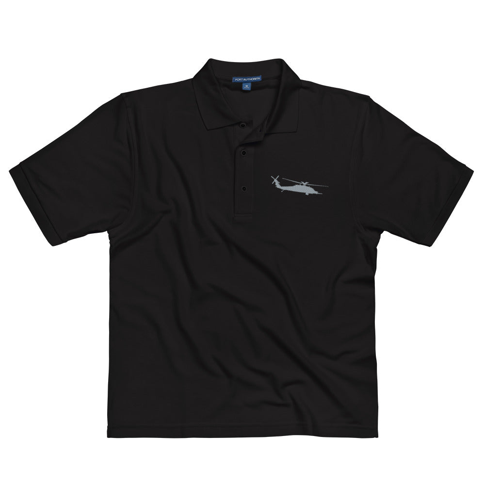 MH-60 Black Hawk Helicopter Embroidered Men's Premium Polo by Ruck & Rotor