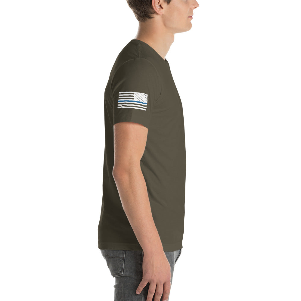 "Blue Line" Short-Sleeve Unisex Cotton T-Shirt by Ruck & Rotor