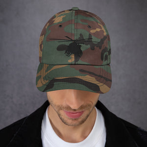 MH-6 Black Embroidered hat w/USA Flag by Ruck & Rotor