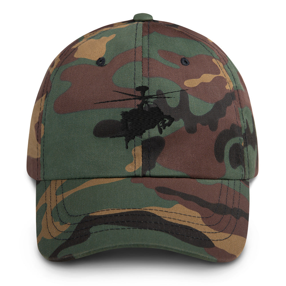 AH-64 Apache Helicopter Black Embroidered hat by Ruck & Rotor