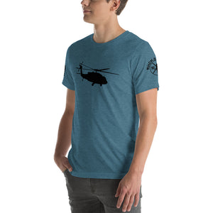 UH-60 Helicopter Liftoff! Short-Sleeve Bella + Canvas Cotton T-Shirt by Ruck & Rotor