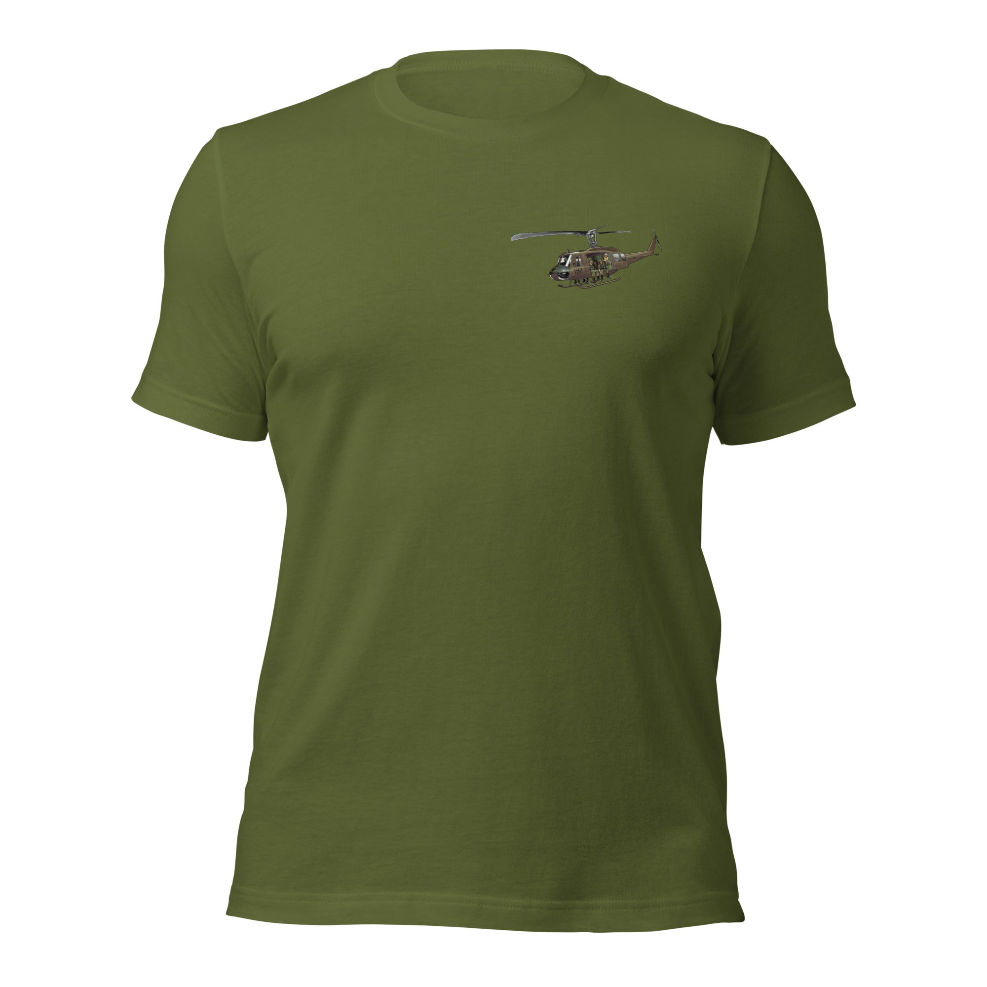 UH-1 HUEY Front Print Unisex Bella+Canvas t-shirt by Ruck & Rotor